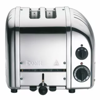 Der Dualit 2-Schlitz Toaster ist ideal für kleine Küchen und besticht durch sein edles Edelstahl-Design. Mit variablen Bräunungsstufen.